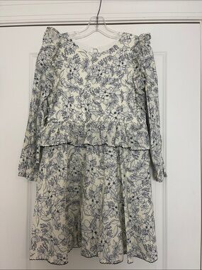 Mabel + Honey Blue Lucy Dress Ruffle Traditional Size 14 New with Tags Boutique